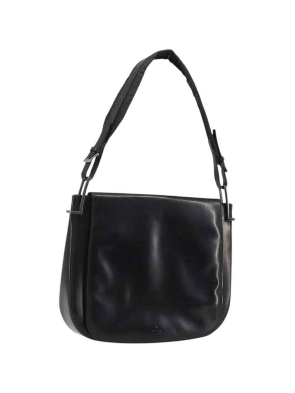 GUCCI Shoulder Bag Leather Black Silver 001 3195